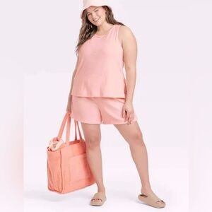 NWT- A new day peach terry tank.